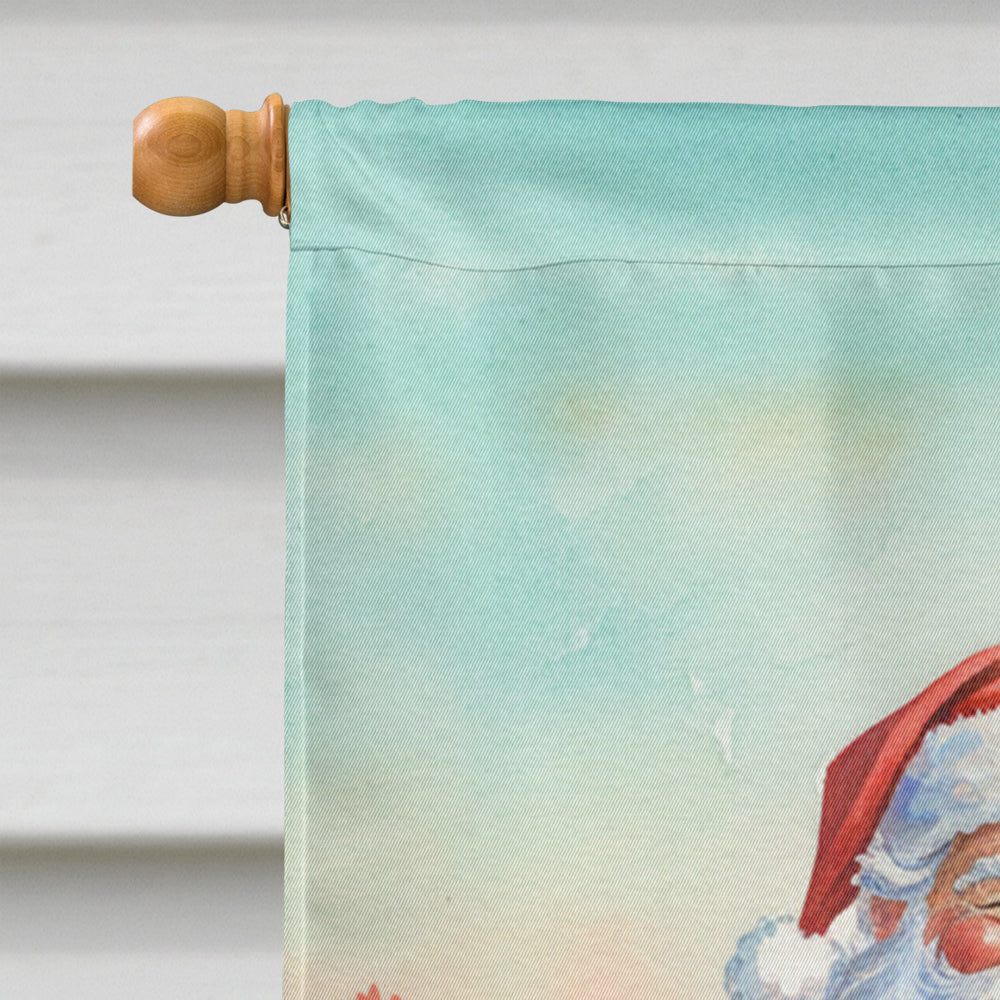 Santa Claus with a Roadrunner Christmas House Flag 28x40 Porch Sleeve Pole Decorative Outside Yard Banner Artwork Wall Hanging, Polyester