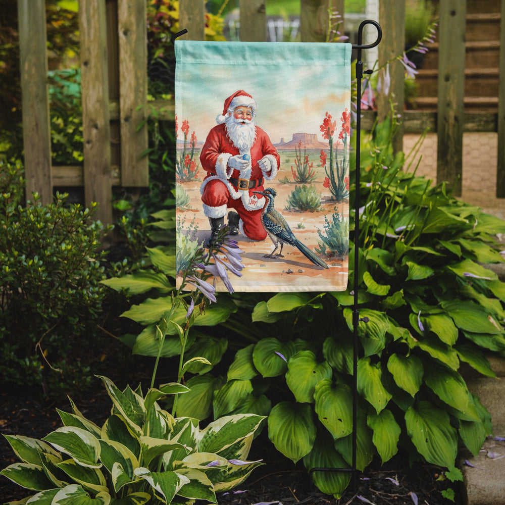 Santa Claus with a Roadrunner Christmas Garden Flag Mailbox Decorative Yard Banner Outside Patio Artwork for Flower Beds, Garden Size, Multicolor
