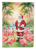 Santa Claus with Flamingos Christmas Garden Flag Mailbox Decorative Yard Banner Outside Patio Artwork for Flower Beds, Garden Size, Multicolor