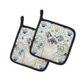 Ragdoll Blue Point Cat Coastal Sea Glass Pot Holder Set of 2 Heat Resistant Quilted Hot Pads 7.5 x 7.5 Inch, Insulated Kitchen Trivets for Cooking & Baking