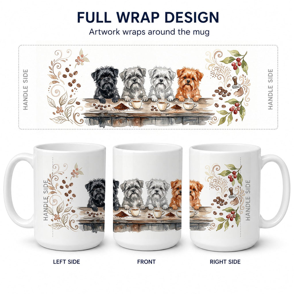 Affenpinschers Morning Coffee Ceramic Coffee Mug 15 oz Decorative Large C Handle Mug Cup for Tea, Cocoa Hot Chocolate