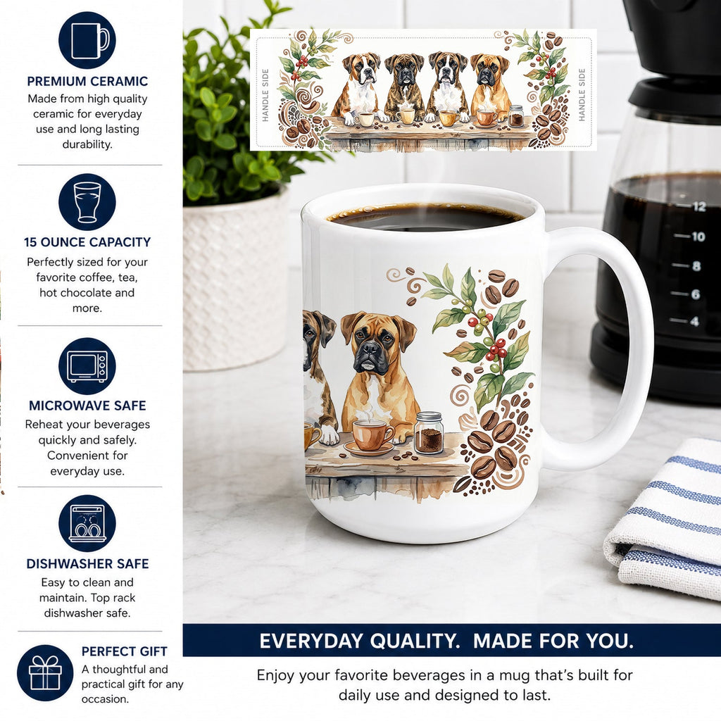 Boxers Morning Coffee Ceramic Coffee Mug 15 oz Decorative Large C Handle Mug Cup for Tea, Cocoa Hot Chocolate