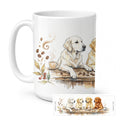 Golden Retrievers Morning Coffee Ceramic Coffee Mug 15 oz Decorative Large C Handle Mug Cup for Tea, Cocoa Hot Chocolate