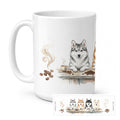 Pomskies Morning Coffee Ceramic Coffee Mug 15 oz Decorative Large C Handle Mug Cup for Tea, Cocoa Hot Chocolate