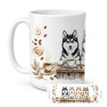 Siberian Husky Morning Coffee Ceramic Coffee Mug 15 oz Decorative Large C Handle Mug Cup for Tea, Cocoa Hot Chocolate