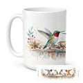 Hummingbirds Morning Coffee Ceramic Coffee Mug 15 oz Decorative Large C Handle Mug Cup for Tea, Cocoa Hot Chocolate