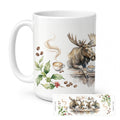 Moose Morning Coffee Ceramic Coffee Mug 15 oz Decorative Large C Handle Mug Cup for Tea, Cocoa Hot Chocolate