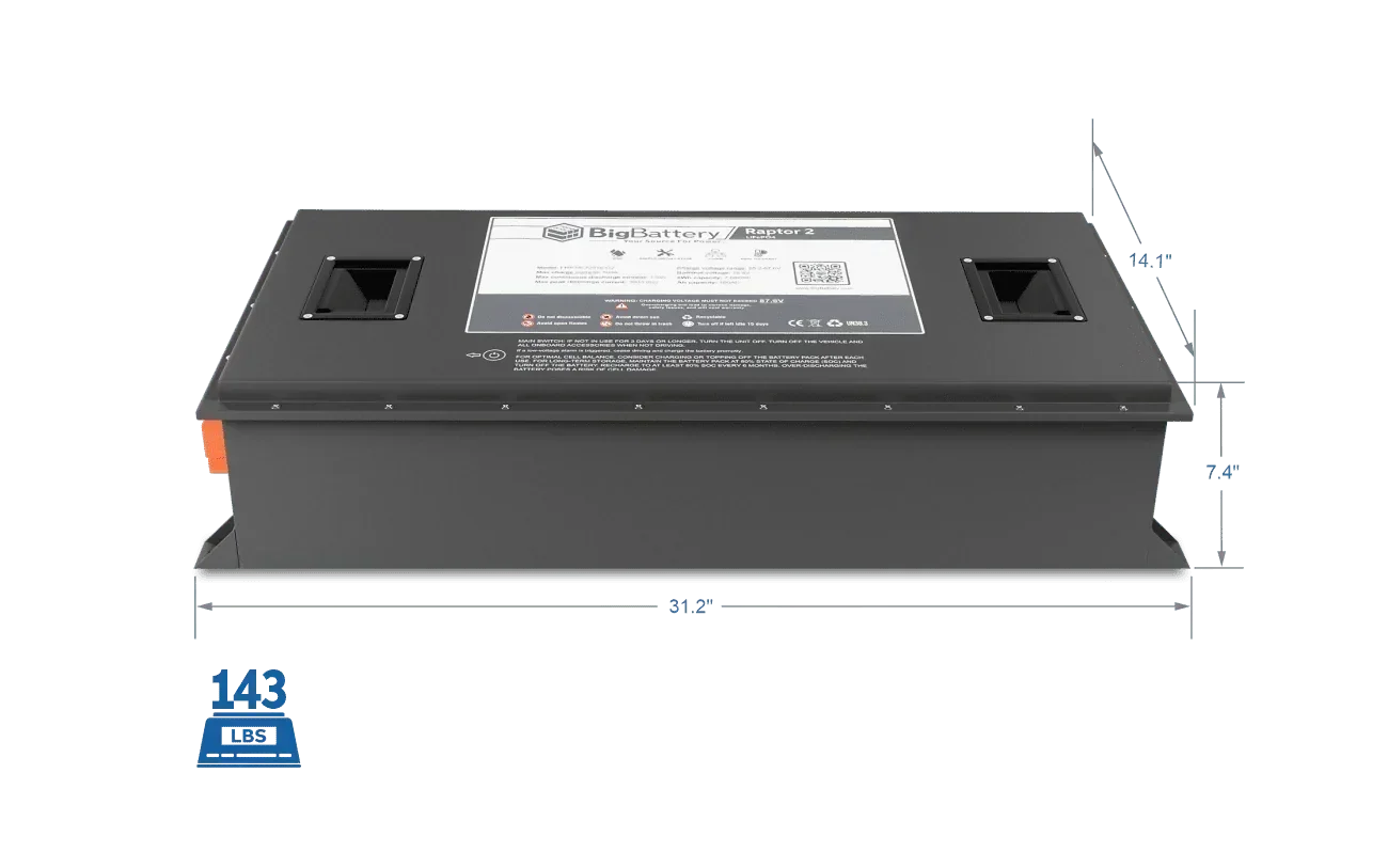 BigBattery 72V RAPTOR 2 LiFePO4 Battery | 7.68kWh | Game-Changing Power for Golf Carts