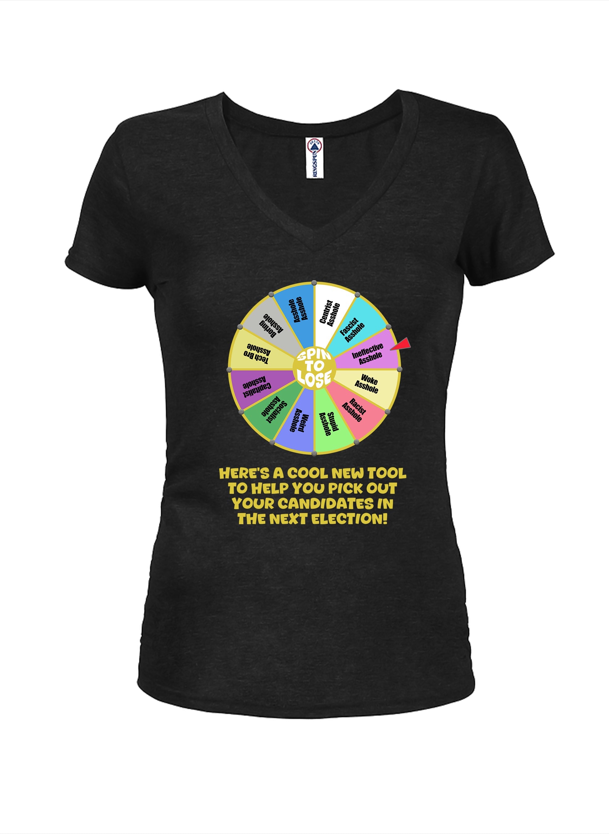 Election Spin to Lose Juniors V Neck T-Shirt