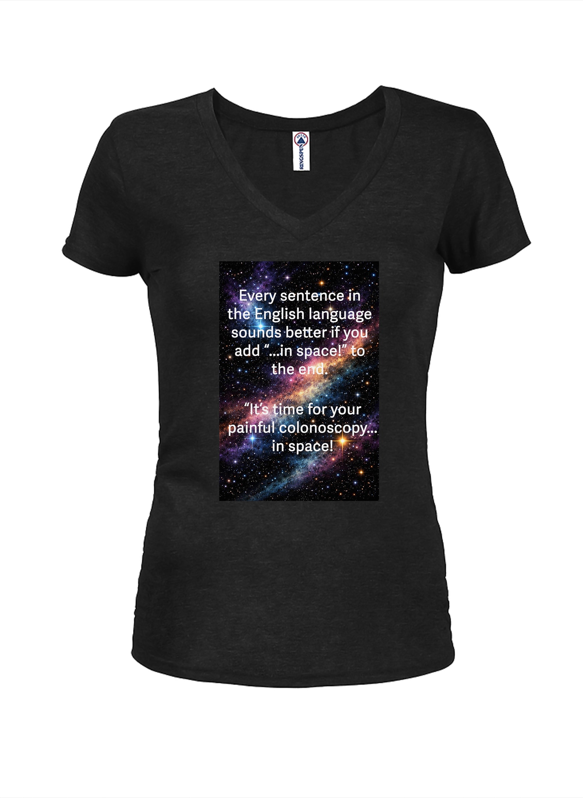 In Space Juniors V Neck T-Shirt