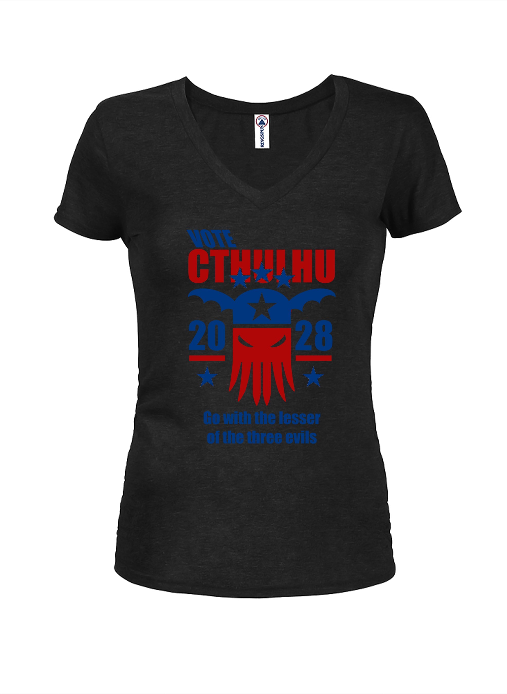 Vote Cthulhu 2028 Juniors V Neck T-Shirt