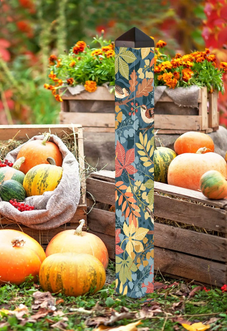 Fall Birds And Berries Art Pole 40 Inches