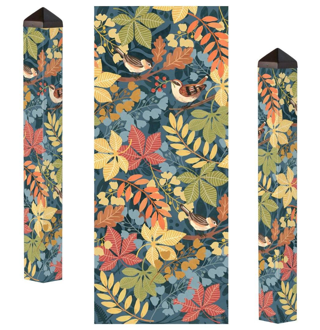 Fall Birds And Berries Art Pole 40 Inches