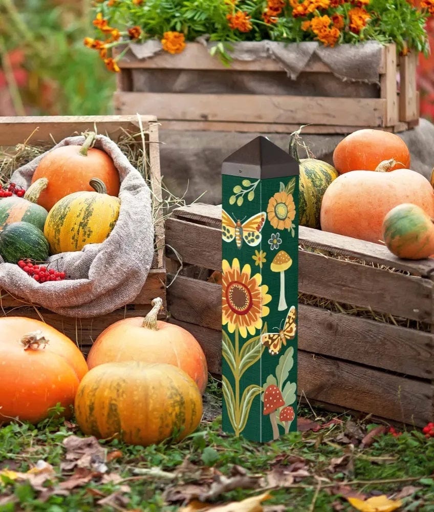 Fall Botanical Art Peace Pole 20 Inches Tall