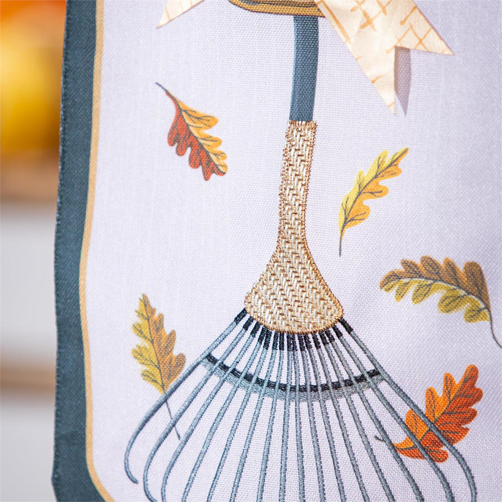 Fall Garden Rake & Mums 2 Sided Long Garden Flag