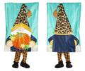 Fall Gnome With Pumpkin Kickin Garden Flag 2 Sided Applique