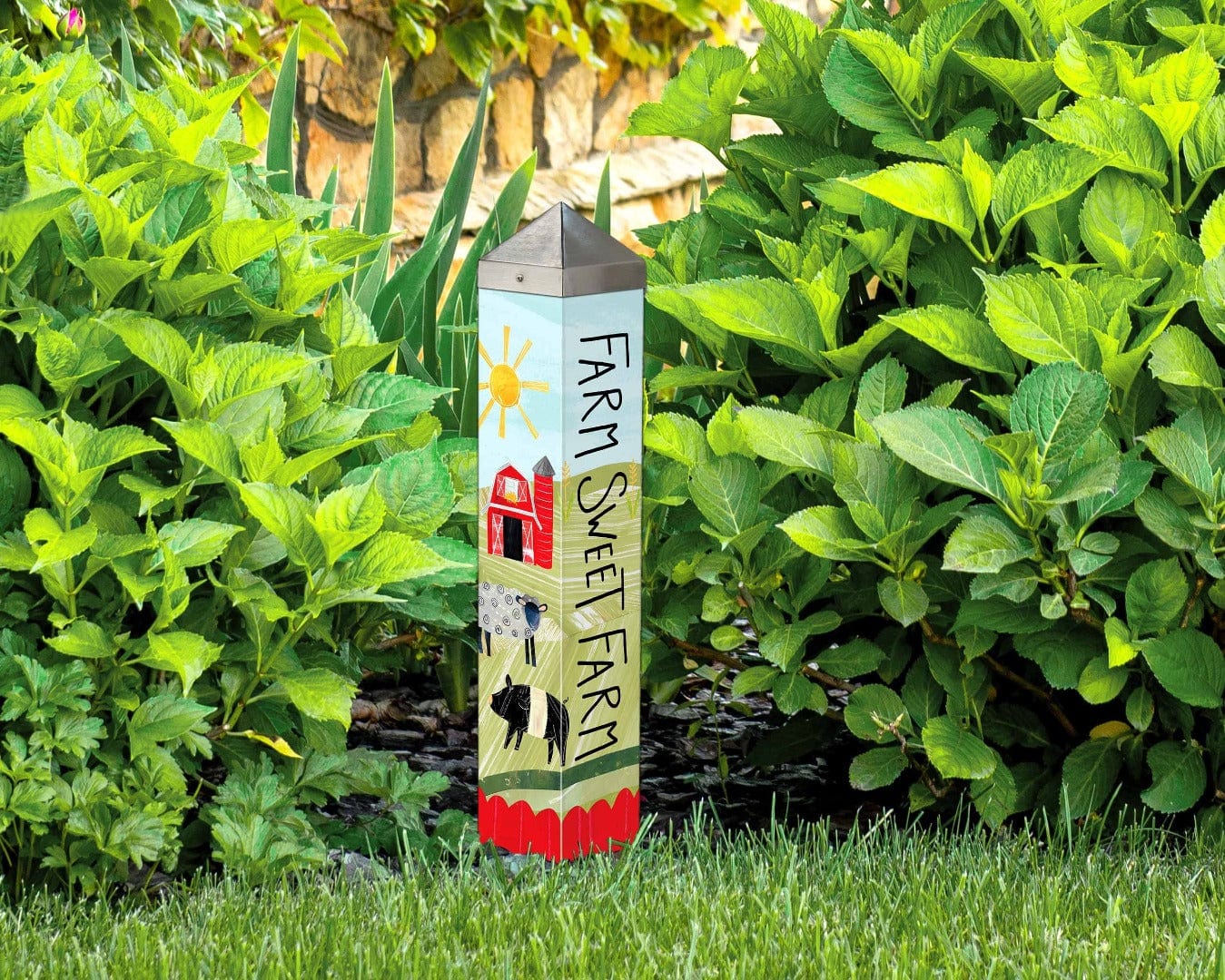 Farm Sweet Farm Art Pole 20 Inches Tall Barn