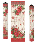 Farmhouse Christmas Art Pole 5 Feet Tall Red Plaid Check