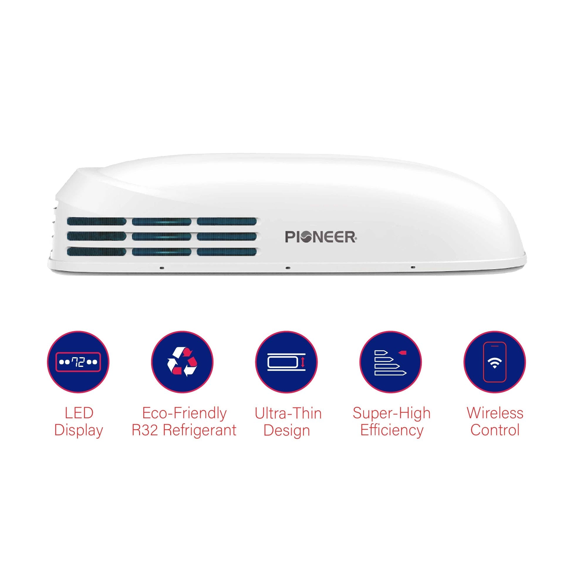 Pioneer® 13,500 BTU Full Inverter Rooftop Ductless RV Air Conditioner Heat Pump, 115V