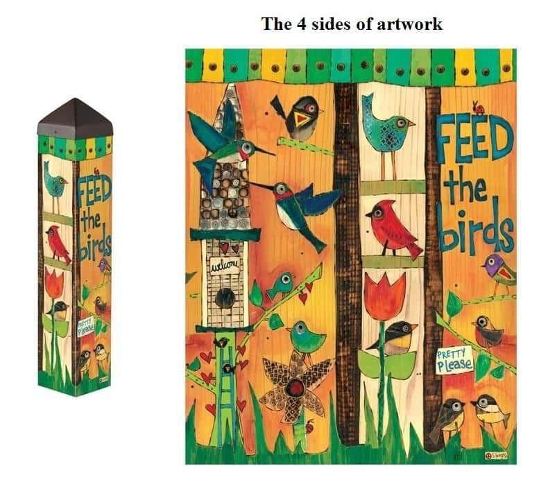 Feed The Birds Art Pole 20 Inches Tall