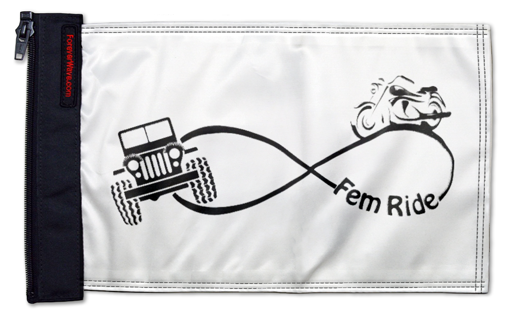 Fem Ride 12"x18" Forever Wave Flag