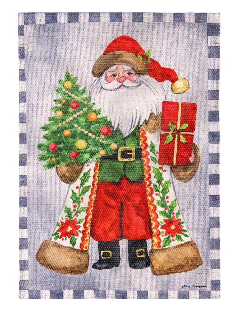 Festive Santa 2 Sided Garden Flag