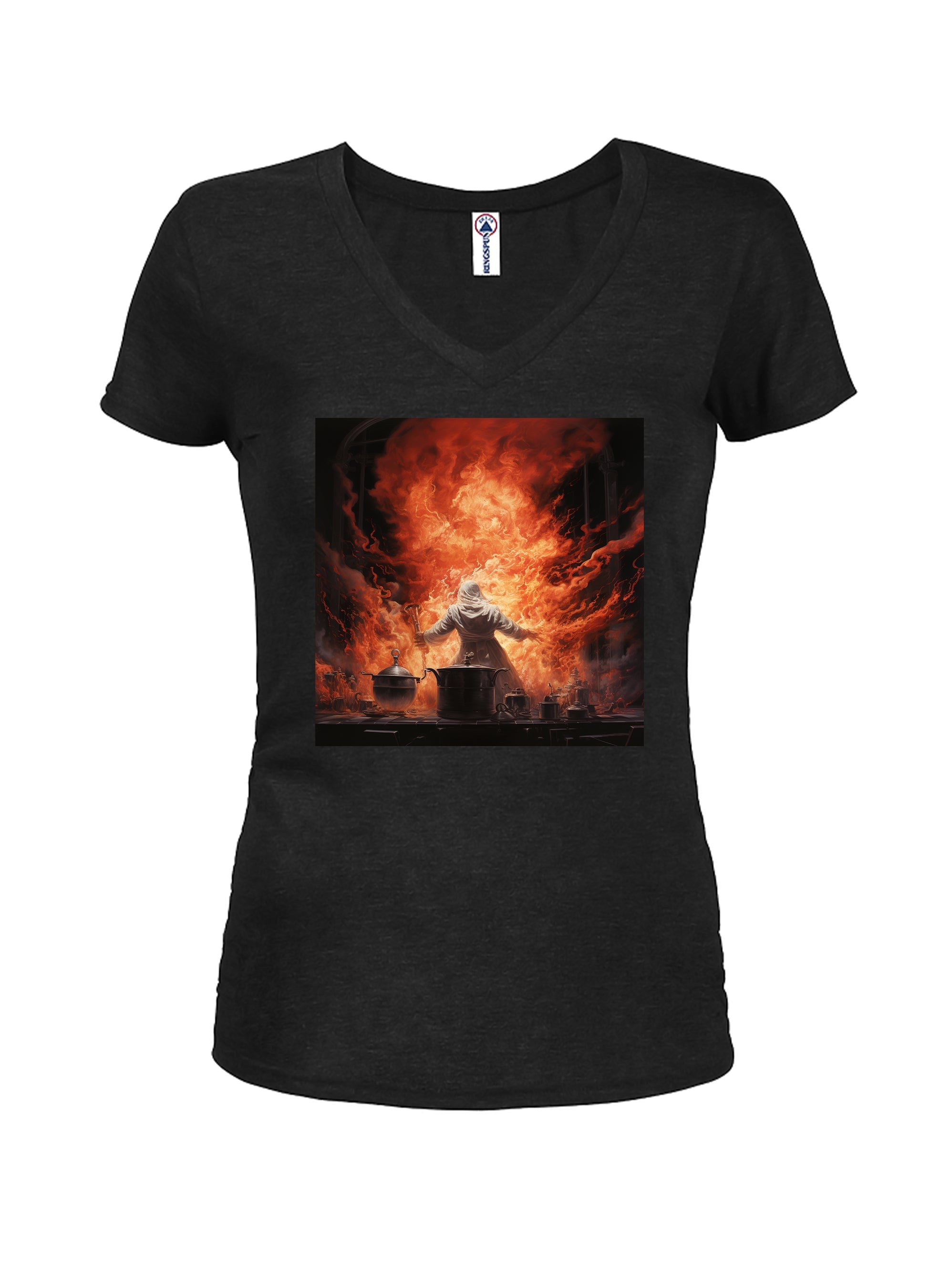 Fire Wizard Juniors V Neck T-Shirt