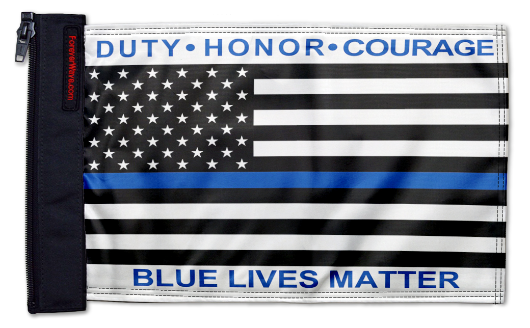 Blue Lives Matter 12"x18" Forever Wave Flag