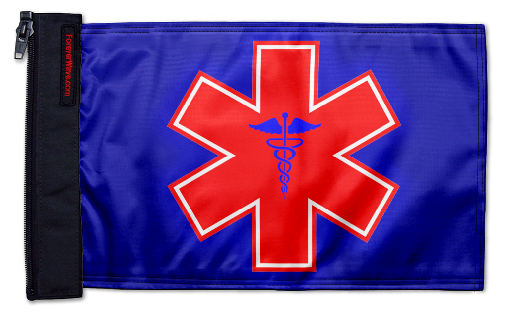 Medical 12"x18" Forever Wave Flag for Jeep Wrangler TJ 1996-2006