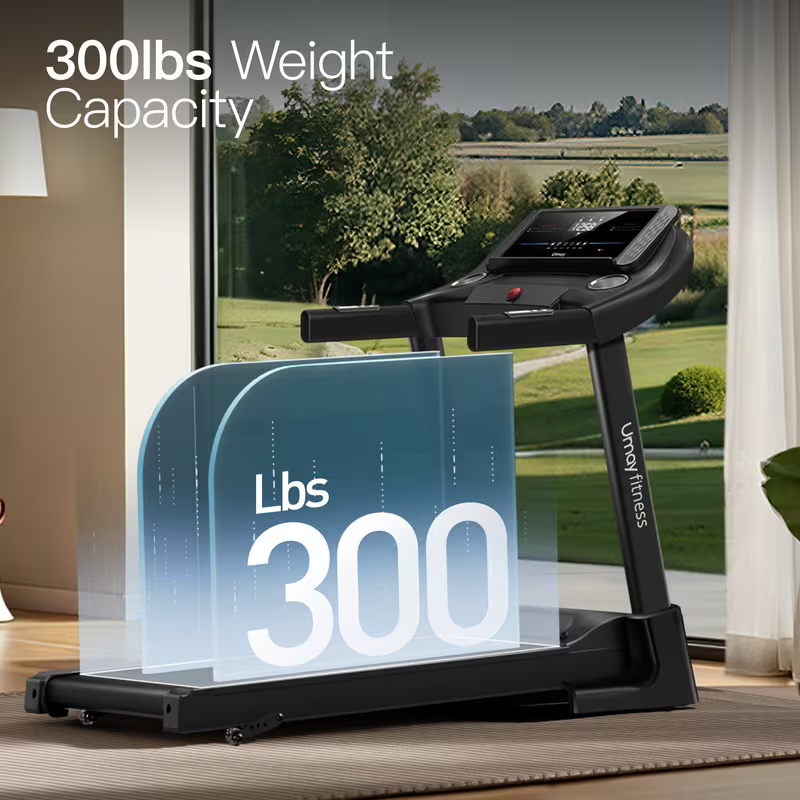 Fitness Home Folding 3 Level Incline Treadmill with Pulse Sensors, 3.0 HP Quiet Brushless, 8.7 MPH, 300 lbs Capacity, Black