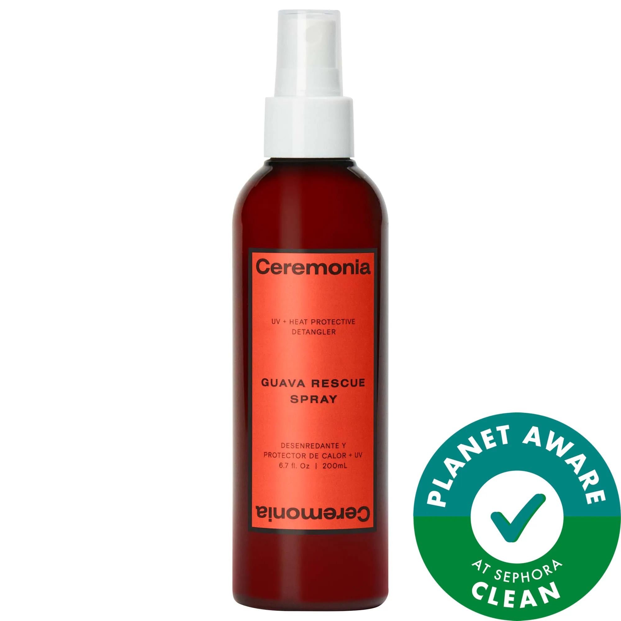 Guava Rescue Hair Heat Protectant Spray - 450° Heat Protection, UV Shield, Detangles & Smooths - Vegan, Cruelty-Free