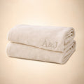 Personalized Embroidered Fleece Blanket – Custom Wedding & Couple Gift