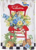 Floral Chair Garden Flag 2 Sided Decorative