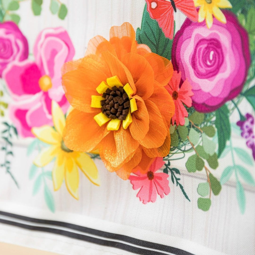 Floral Wreath Spring Garden Flag 2 Sided Welcome