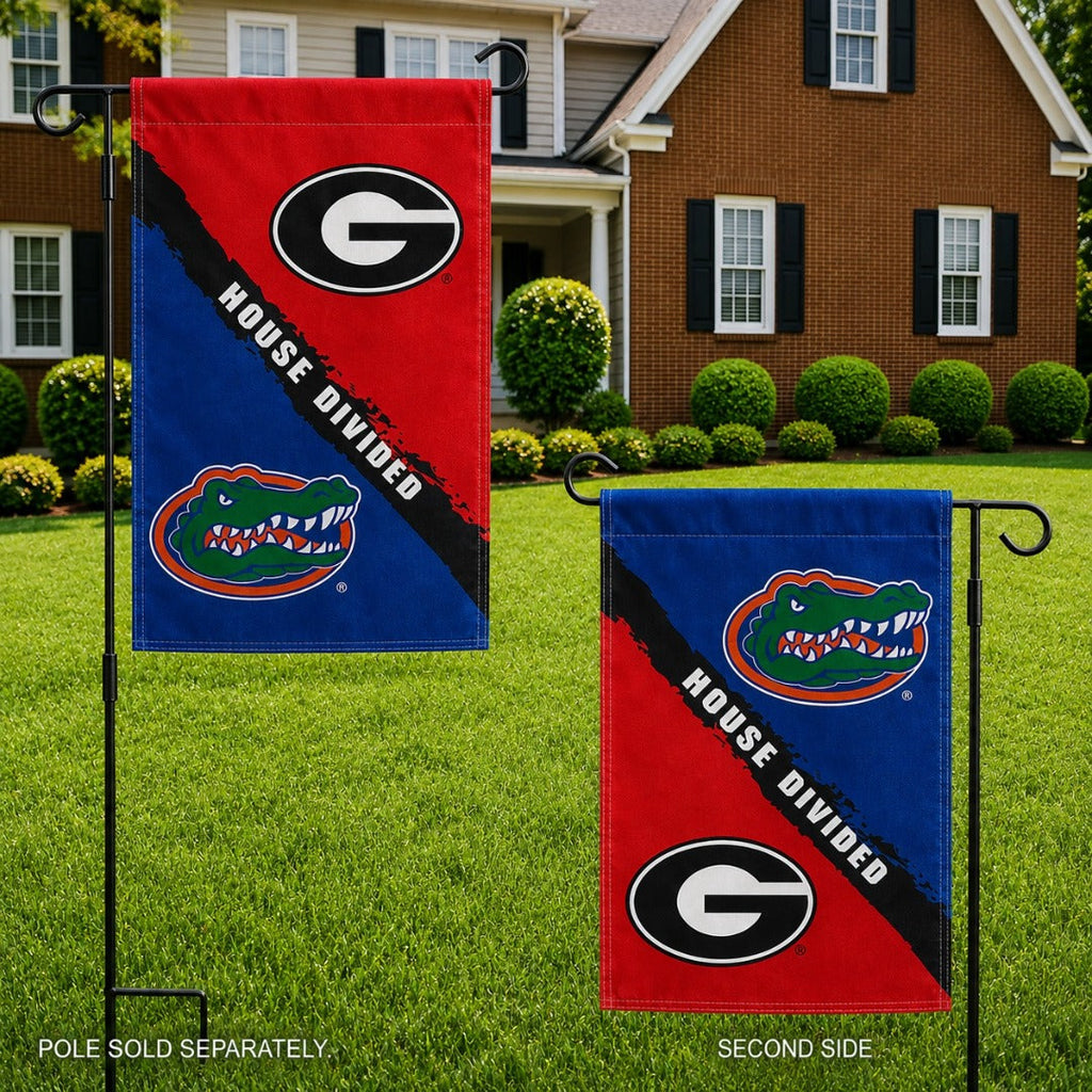 Florida vs Georgia House Divided 2 Sided Garden Flag