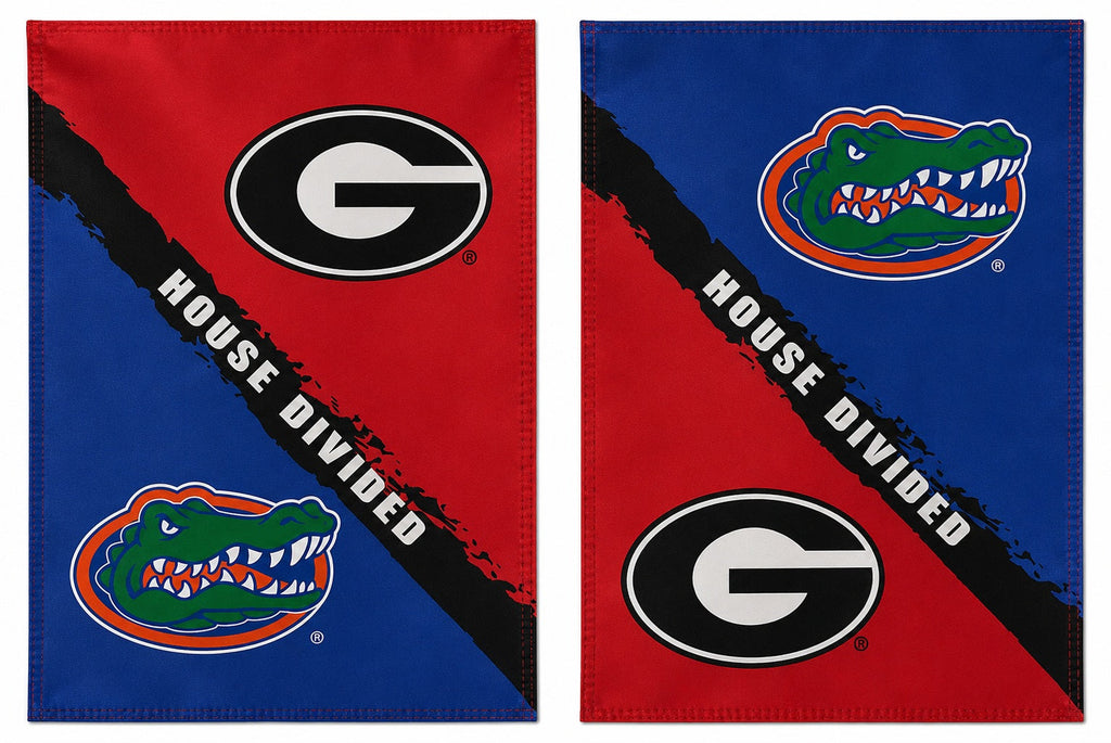 Florida vs Georgia House Divided 2 Sided Garden Flag