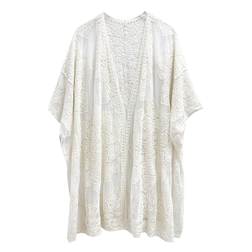 Flower Lace Kimono Poncho