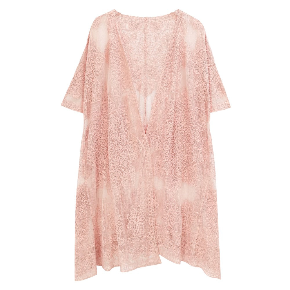 Flower Lace Kimono Poncho