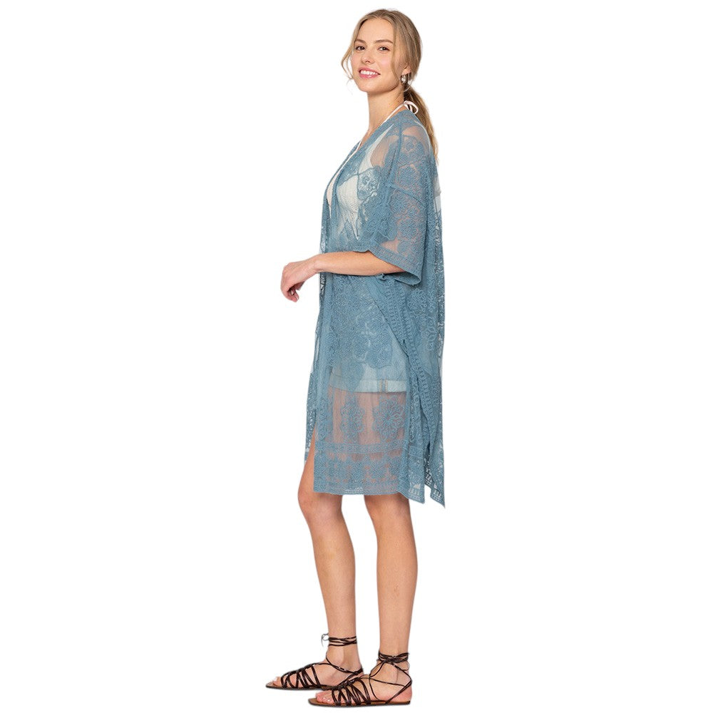Flower Lace Kimono Poncho
