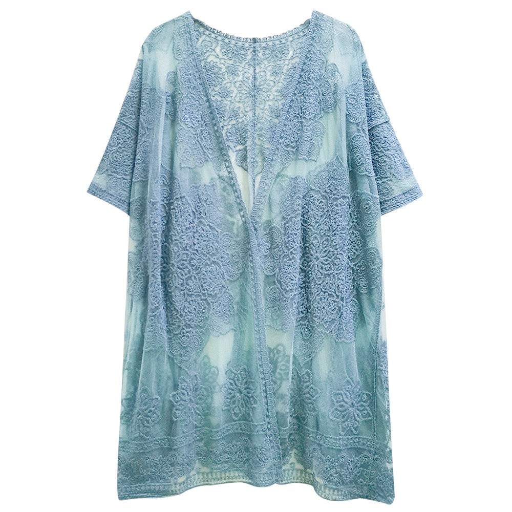 Flower Lace Kimono Poncho