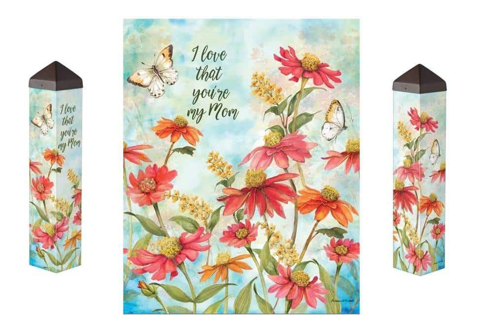 Flowers for Mom Art Pole 20 Inches Tall Mothers Day