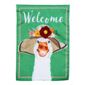 Flowery Goose 2 Sided Garden Flag