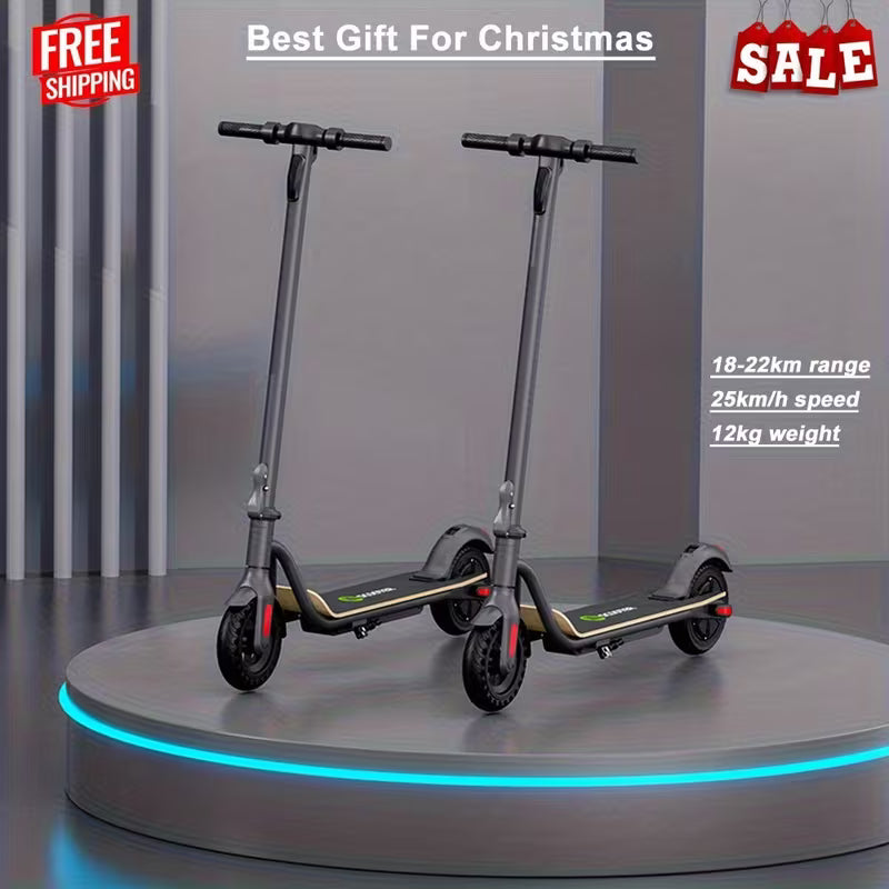 Foldable Electric Scooter Only 12kg With 8" Solid Wheels, Wood Pedal, 7.8AH Battery, Supports 25km/h Max Speed, 3 Speed Modes And 18-22km Range, The Electric Motor Scooter Is A Perfect Choice For Commuters!