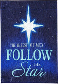 Follow The Star Garden Flag 2 Sided Glisten Christmas Religious