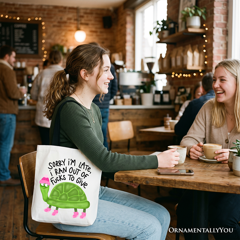 Sarcastic Turtle Tote Bag, Sassy Funny Animal Gift Shopper