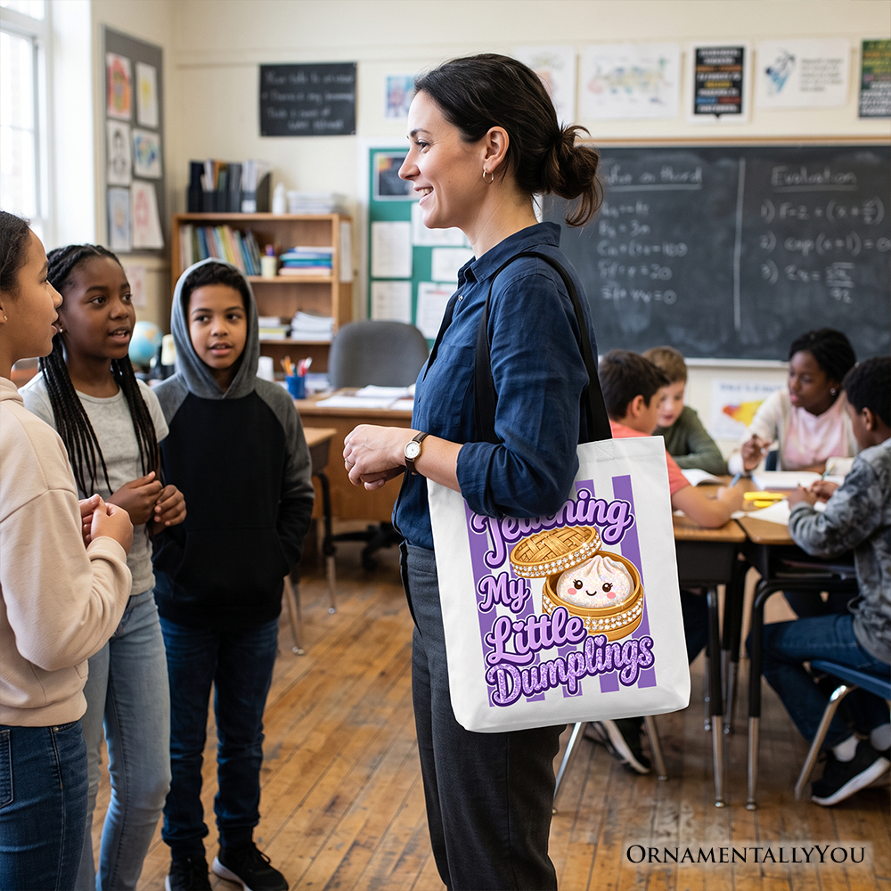 Teaching My Little Dumplings Tote Bag, Cute Teacher Kawaii Dumpling Gift Shopper