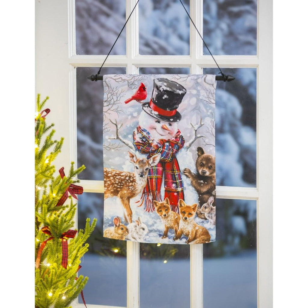 Forest Friends Winter Garden Flag 2 Sided Decorative
