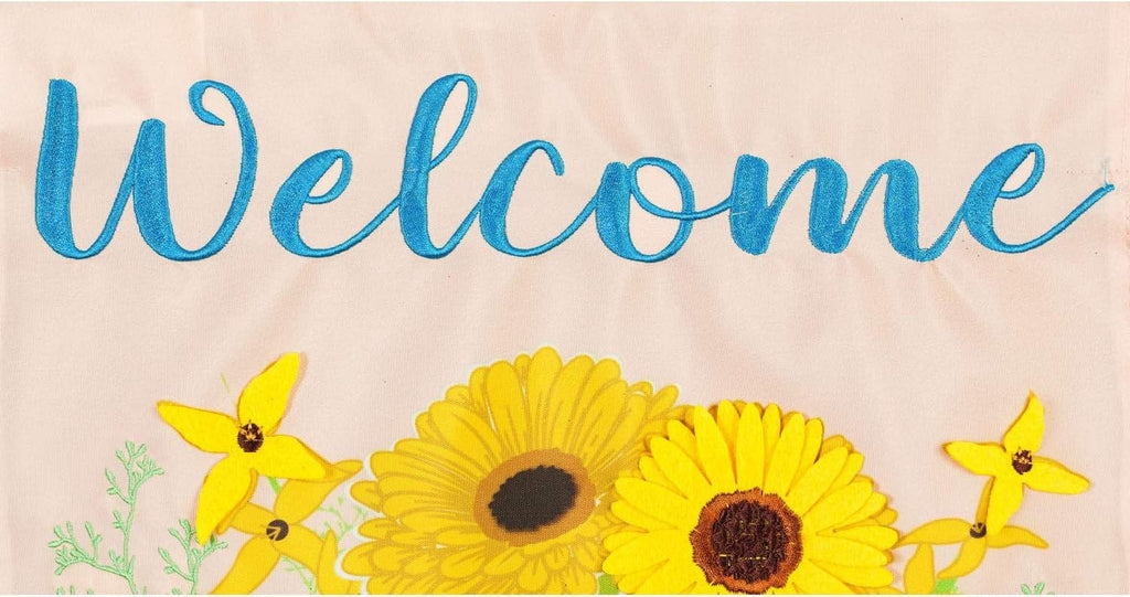 Forsythia & Daisies Watering Can Fall Garden Flag Applique