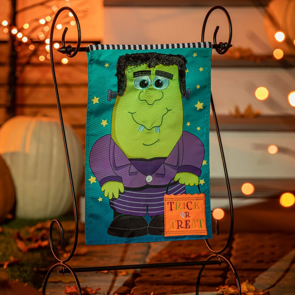 Franken Monster Friend Halloween Garden Flag 2 Sided Applique