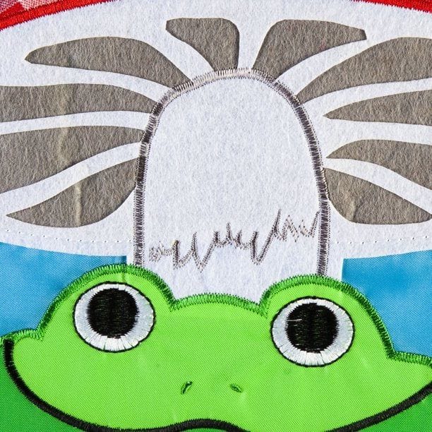 Frog and Mushroom Garden Flag 2 Sided Applique